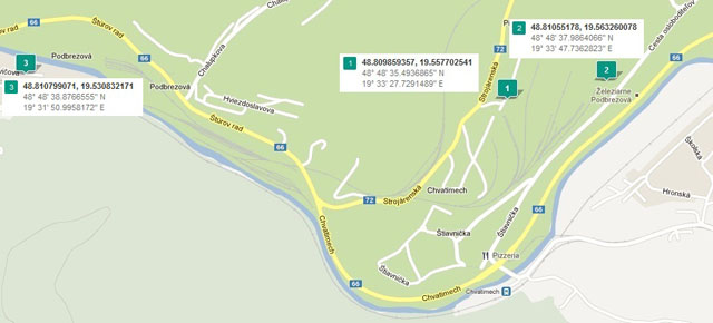 ŽP a.s.- mapa GPS